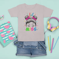 Lil Miss Kindergarten T Shirt For Kid Cute Kinder Girl Era Hair Bun - Wonder Print Shop