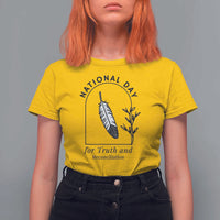 Orange Shirt Day T Shirt For Women National Day For Truth And Reconciliation Native Feather - Wonder Print Shop