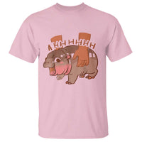 Baby Hippo Moo Deng T Shirt Bouncy Pig in Thai Picture The Cute Pygmy Hippopotamus - Wonder Print Shop