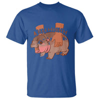 Baby Hippo Moo Deng T Shirt Bouncy Pig in Thai Picture The Cute Pygmy Hippopotamus - Wonder Print Shop