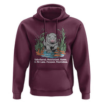 Baby Hippo Moo Deng Hoodie Unbothered Bouncy Pig Meme Cute Viral