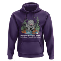 Baby Hippo Moo Deng Hoodie Unbothered Bouncy Pig Meme Cute Viral