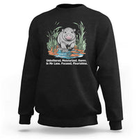 Baby Hippo Moo Deng Sweatshirt Unbothered Bouncy Pig Meme Cute Viral - Wonder Print Shop