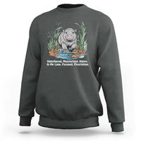 Baby Hippo Moo Deng Sweatshirt Unbothered Bouncy Pig Meme Cute Viral - Wonder Print Shop