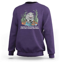 Baby Hippo Moo Deng Sweatshirt Unbothered Bouncy Pig Meme Cute Viral - Wonder Print Shop