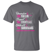 Breast Cancer Awareness T Shirt Remember The Fallen Support The Fighters - Wonder Print Shop