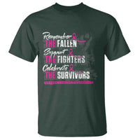 Breast Cancer Awareness T Shirt Remember The Fallen Support The Fighters - Wonder Print Shop