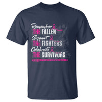 Breast Cancer Awareness T Shirt Remember The Fallen Support The Fighters - Wonder Print Shop