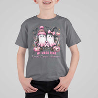 Breast Cancer Awareness Witch T Shirt For Kid In October We Wear Pink Ghost Witch - Wonder Print Shop