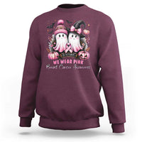 Breast Cancer Awareness Witch Sweatshirt In October We Wear Pink Ghost Witch - Wonder Print Shop