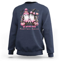 Breast Cancer Awareness Witch Sweatshirt In October We Wear Pink Ghost Witch - Wonder Print Shop