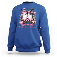 Breast Cancer Awareness Witch Sweatshirt In October We Wear Pink Ghost Witch - Wonder Print Shop