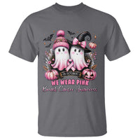 Breast Cancer Awareness Witch T Shirt In October We Wear Pink Ghost Witch - Wonder Print Shop