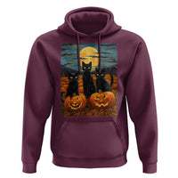 Black Cat Halloween Hoodie Starry Night Van Gogh Inspo