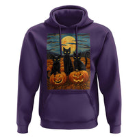 Black Cat Halloween Hoodie Starry Night Van Gogh Inspo