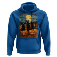 Black Cat Halloween Hoodie Starry Night Van Gogh Inspo