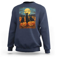 Black Cat Halloween Sweatshirt Starry Night Van Gogh Inspo - Wonder Print Shop