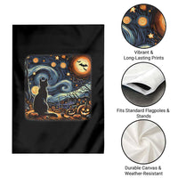 Black Cat Halloween Garden Flag Starry Night Lover Van Gogh Inspo - Wonder Print Shop