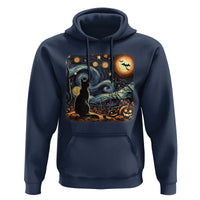 Black Cat Halloween Hoodie Starry Night Lover Van Gogh Inspo