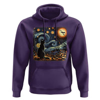 Black Cat Halloween Hoodie Starry Night Lover Van Gogh Inspo