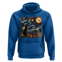Black Cat Halloween Hoodie Starry Night Lover Van Gogh Inspo