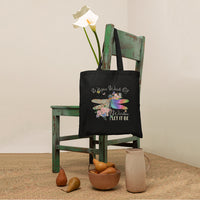 Whisper Words Of Wisdom Let It Be Floral Dragonflies Flowers Tote Bag, Dragonfly Tote Bag, Boho Gift for Women, Dragonfly Lover Tote Bag - Wonder Print Shop