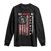 No Kings In America Long Sleeve Shirt Retro Freedom American Betsy Ross Flag