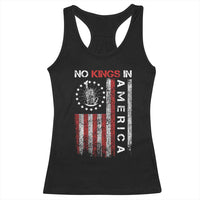 No Kings In America Racerback Tank Top Retro Freedom American Betsy Ross Flag