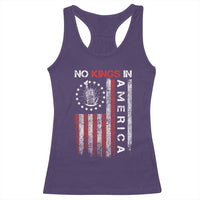 No Kings In America Racerback Tank Top Retro Freedom American Betsy Ross Flag