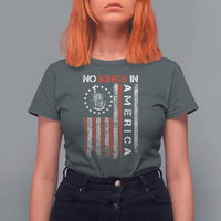 No Kings In America T Shirt For Women Retro Freedom American Betsy Ross Flag