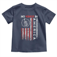 No Kings In America Toddler T Shirt Retro Freedom American Betsy Ross Flag