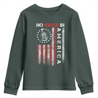 No Kings In America Youth Sweatshirt Retro Freedom American Betsy Ross Flag