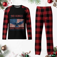 No Kings Only Freedom Plaid Pajama Set American Flag Bald Eagle Retro Vintage - Wonder Print Shop