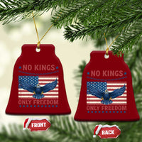 No Kings Only Freedom Ceramic Ornament American Flag Bald Eagle Retro Vintage - Wonder Print Shop