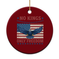 No Kings Only Freedom Ceramic Ornament American Flag Bald Eagle Retro Vintage - Wonder Print Shop