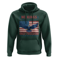 No Kings Only Freedom Hoodie American Flag Bald Eagle Retro Vintage