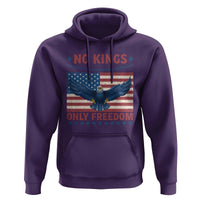 No Kings Only Freedom Hoodie American Flag Bald Eagle Retro Vintage