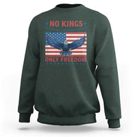 No Kings Only Freedom Sweatshirt American Flag Bald Eagle Retro Vintage