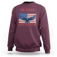 No Kings Only Freedom Sweatshirt American Flag Bald Eagle Retro Vintage