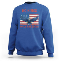 No Kings Only Freedom Sweatshirt American Flag Bald Eagle Retro Vintage