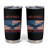 No Kings Only Freedom Tumbler Cup American Flag Bald Eagle Retro Vintage