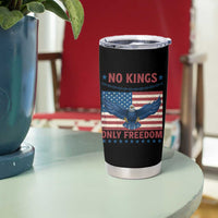 No Kings Only Freedom Tumbler Cup American Flag Bald Eagle Retro Vintage
