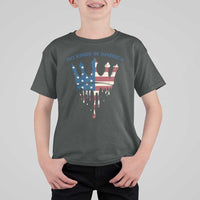 No Kings In America T Shirt For Kid Dripping Crown