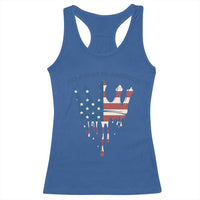 No Kings In America Racerback Tank Top Dripping Crown