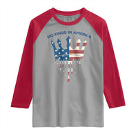 No Kings In America Raglan Shirt Dripping Crown
