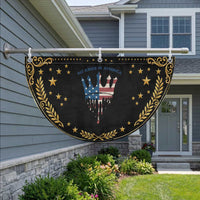 No Kings In America Dripping Crown Patriotic Fan Flag