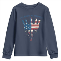 No Kings In America Youth Sweatshirt Dripping Crown