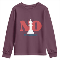No Kings In America Chess Youth Sweatshirt White King