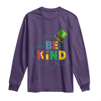 Lucky Shamrock Be Kind Long Sleeve Shirt Autism Leprechaun St Patricks Day