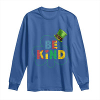 Lucky Shamrock Be Kind Long Sleeve Shirt Autism Leprechaun St Patricks Day